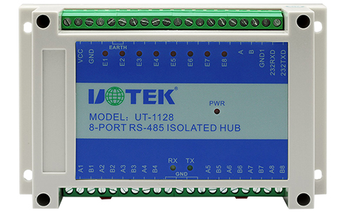 珞嗪工业级8路LQ-485串口集线器_LQ-1128 工业级LQ-232/LQ-485转8PORT LQ-485集线器