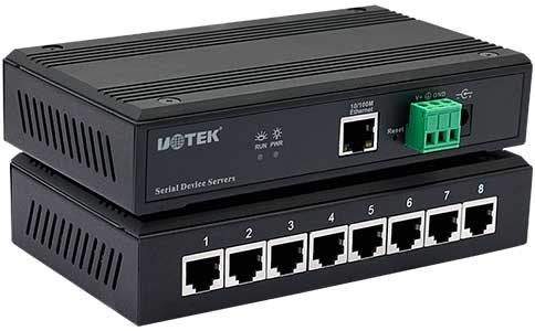 工业级串口转以太网联网服务器_LQ-6808 10/100M转8口LQ-232/485/422串口服务器